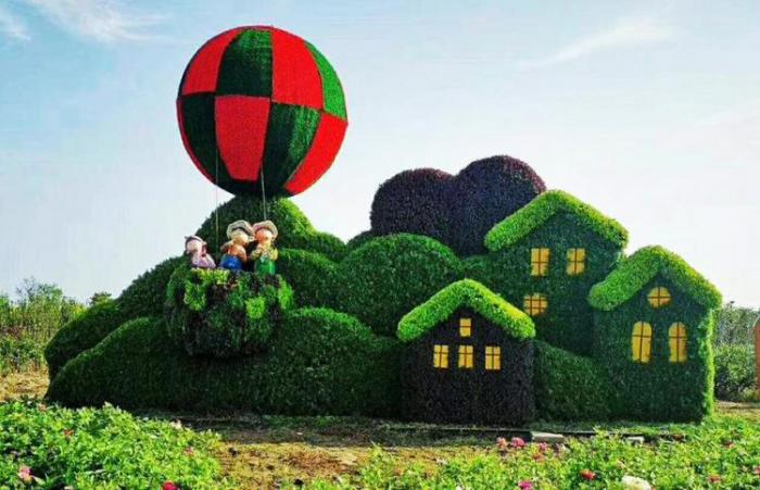 【植物綠雕】房子綠雕制作方案